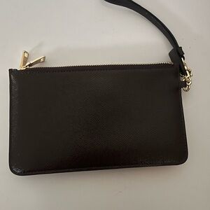 Coach Black Wristlet with Gold Accents